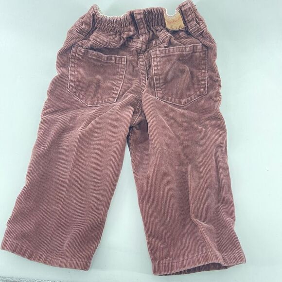 Oshkosh B’Gosh brown cords corduroy pants half elastic waist button and zipper 1 - Picture 7 of 8